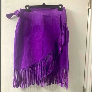 Vintage real leather front skirt